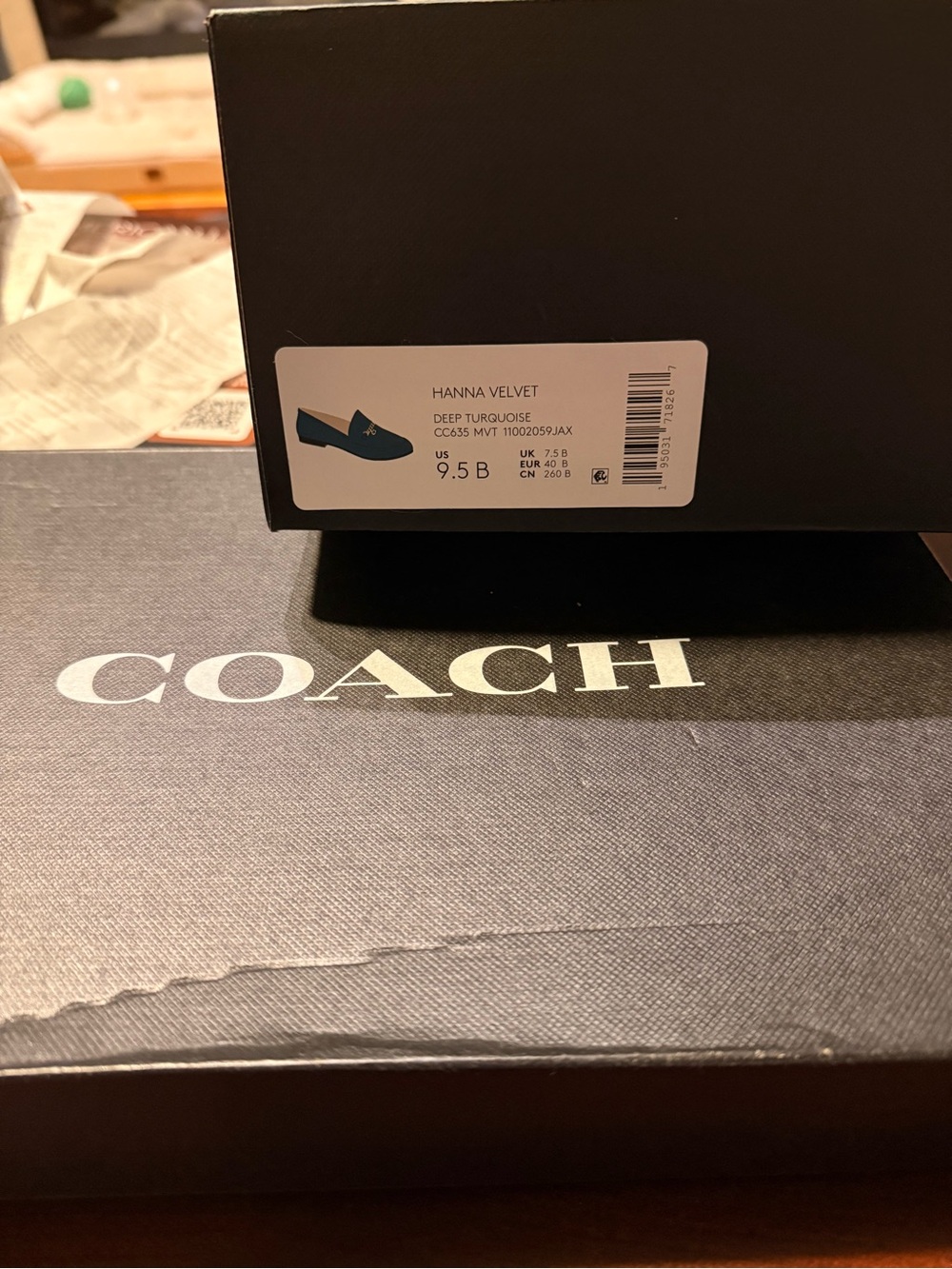 Coach Hanna Velvet Loafers - Deep Turquoise